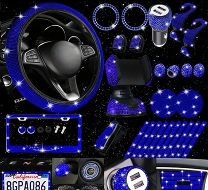 27pc woman bling car accessories