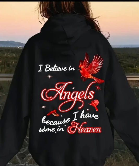 I believe in angels ladies hoodie