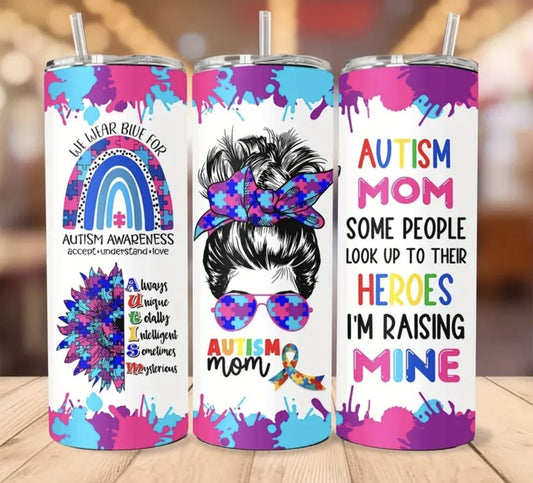 Autism mom tumbler