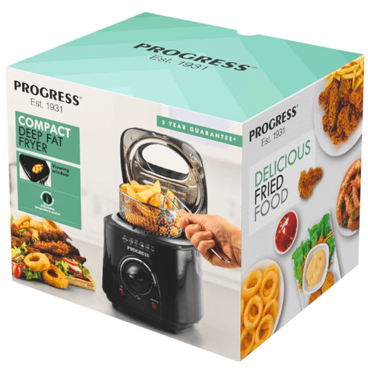 PROGRESS 1L COMPACT DEEP FAT FRYER - BLACK