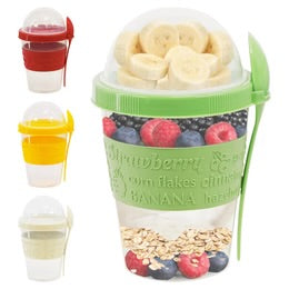 Yogurt Mug with Compartment and Spoon