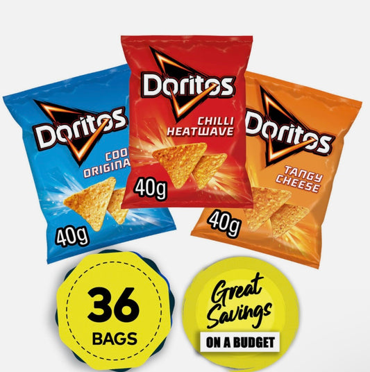 Doritos Tortilla Chips Tangy Cheese Chilli Heatwave Bundle 36 x 40g