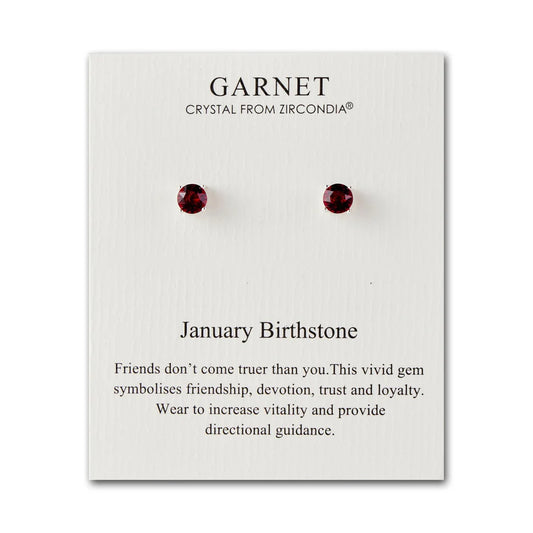 January (Garnet) Birthstone Earrings