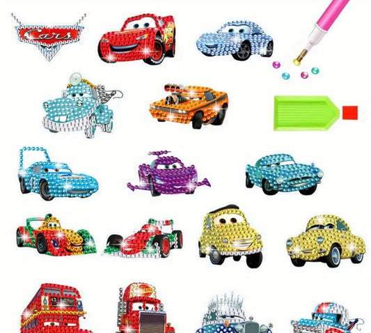 16pc cars Dimond art stickers