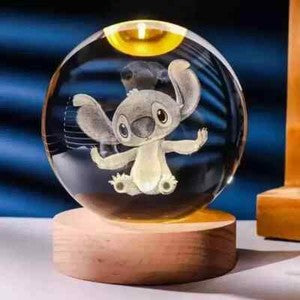 Disney Stitch 3D Crystal Ball Night Light Laser Carving