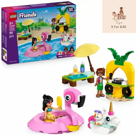 LEGO Friends Unicorn & Flamingo Pool Party Toy Set