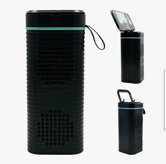 Portable Bluetooth Speaker with RGB Lights & Built-In Phone Stand + FM Radio