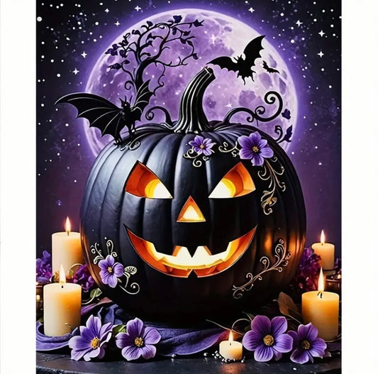 Halloween Pumpkin Diamond Art