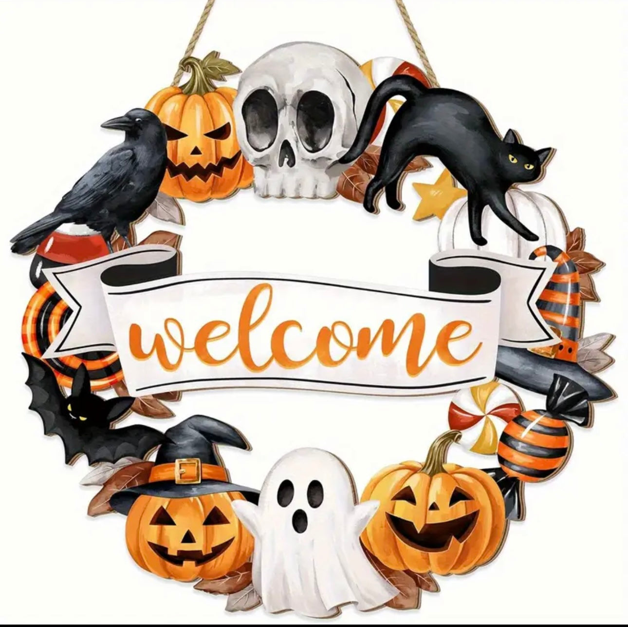 Halloween Wooden Wreath