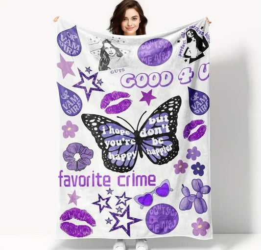 Olivia Rodrigo Music Singer Throw Blanket