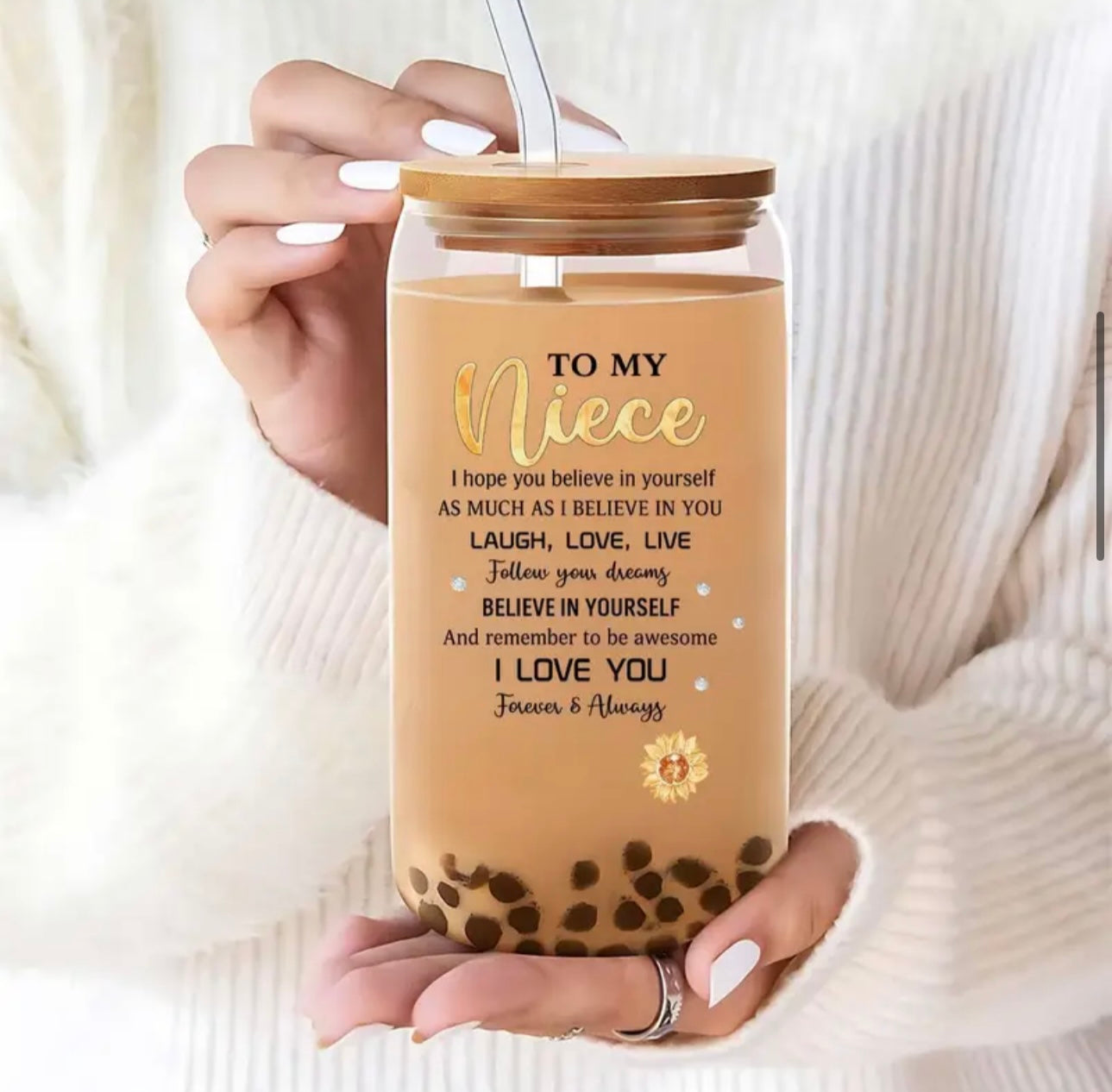 To my niece glass tumbler