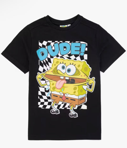 SpongeBob SquarePants Boys Black Short-Sleeved Top