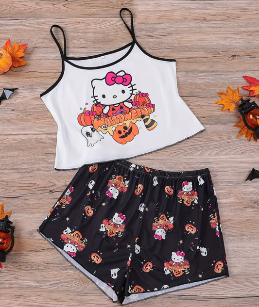 Ladies Hello Kitty Halloween Pyjamas