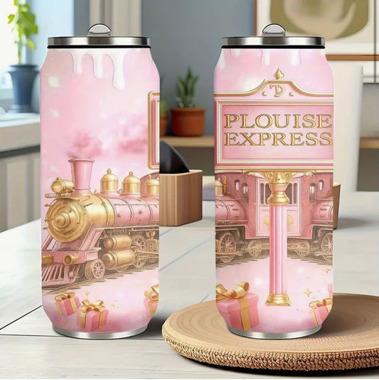 17oz Stainless Steel Insulated Travel Mug with PLOUISE EXPRESS Train