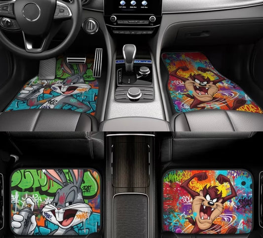 4pcs Looney Tunes Tasmanian Devil Bugs Bunny Car Floor Mats,