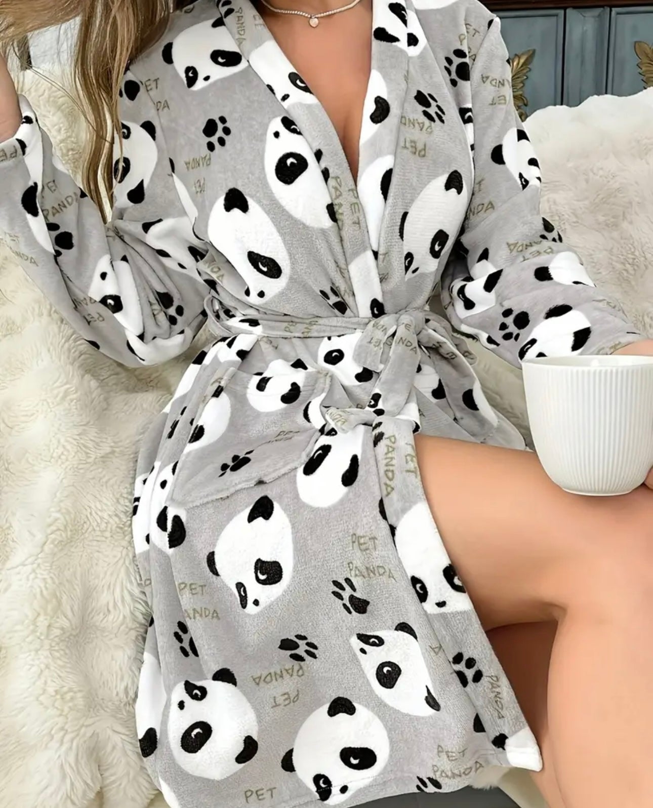 Plus Size Panda dressing gown