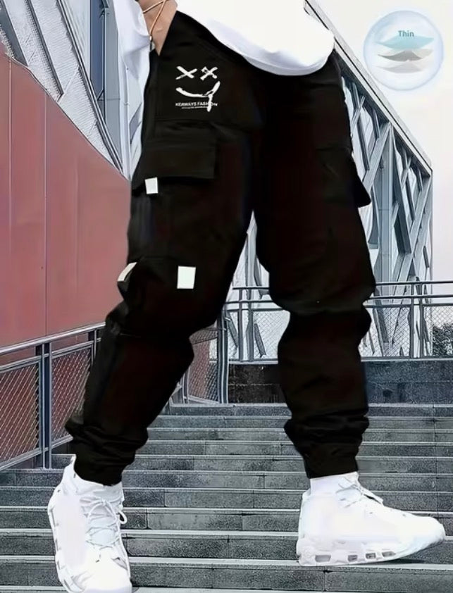 Boys Stylish Print Casual Cargo Pants