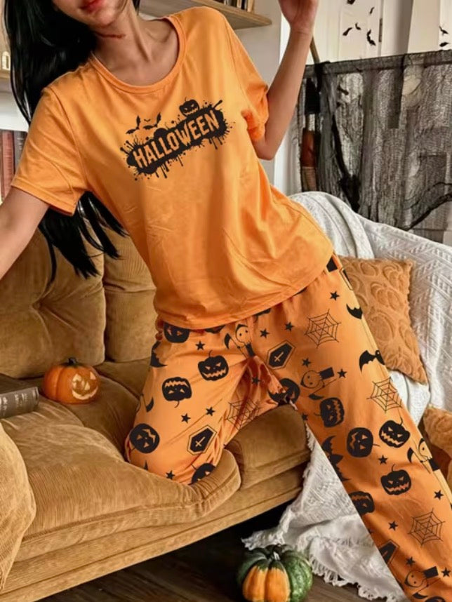 Orange Halloween pyjamas