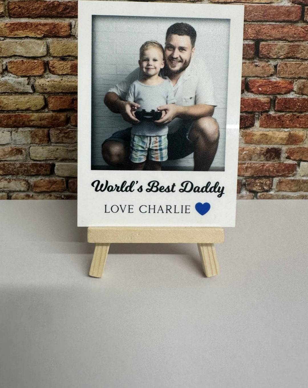 Personalised Worlds Best With Blue Heart Polaroid