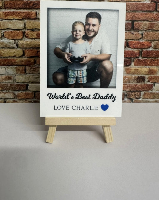 Personalised Worlds Best With Blue Heart Polaroid