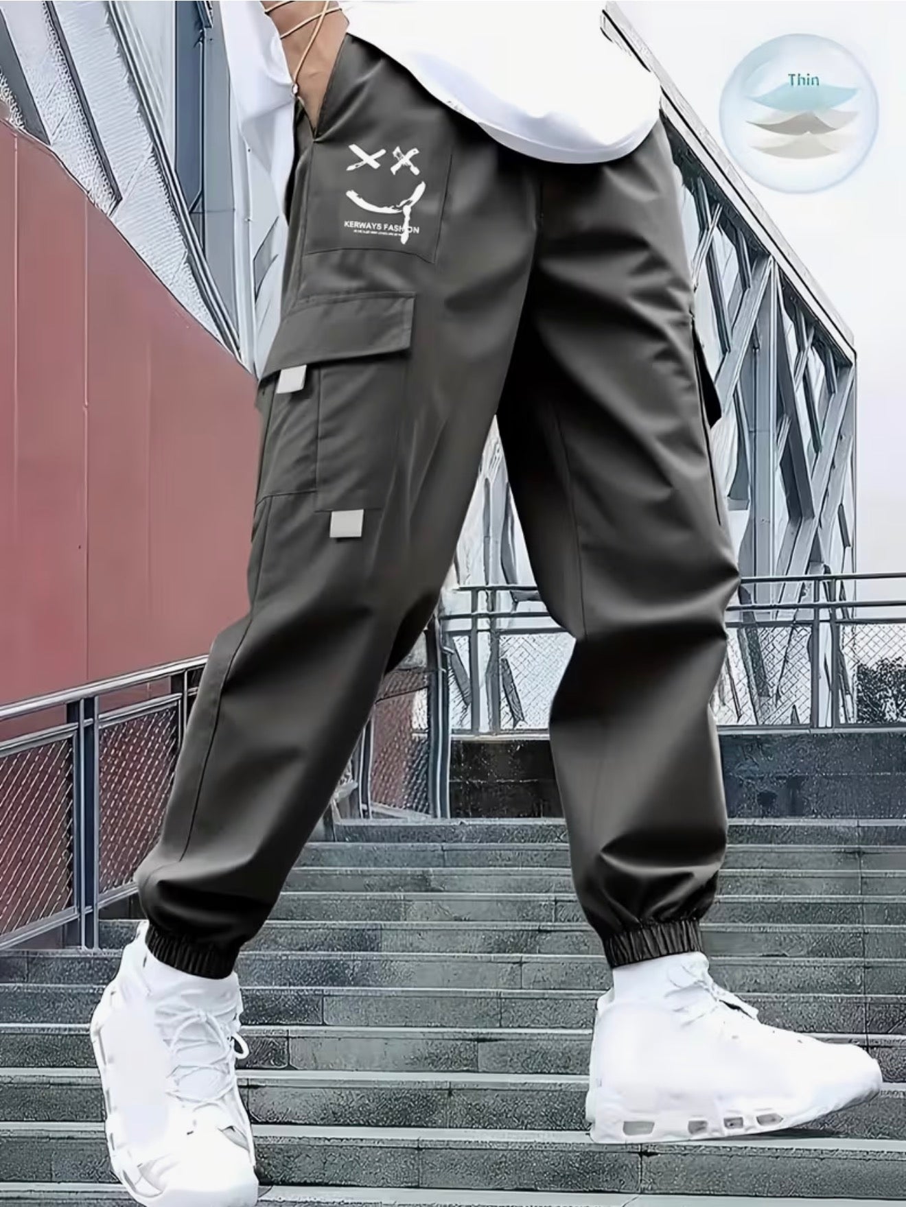 Boys Stylish Print Casual Cargo Pants