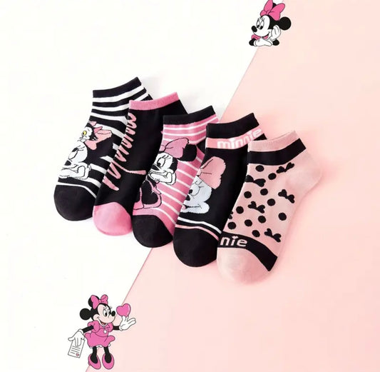 Girls Minnie Mouse 5Pc Socks