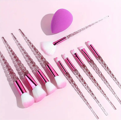 10pcs Crystal Wand Makeup Brush Set