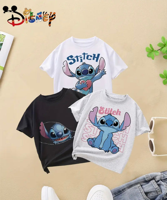 3pcs Stitch Kids Short-Sleeve T-Shirts