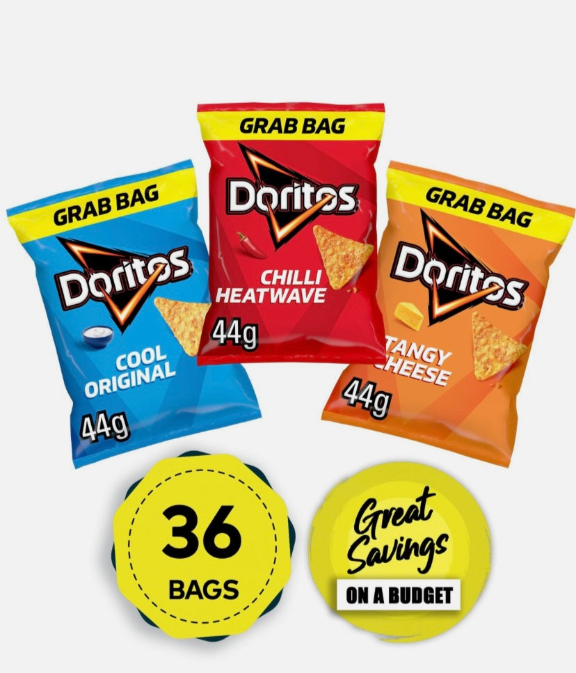 Doritos Tortilla Chips Tangy Cheese Chilli Heatwave Bundle 36 x 44g
