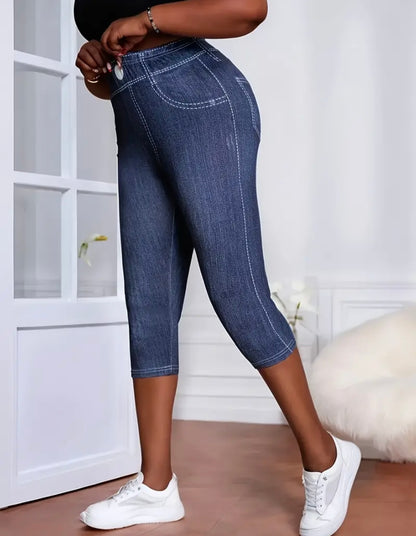 Women's High-Waisted Stretch Capri Leggings