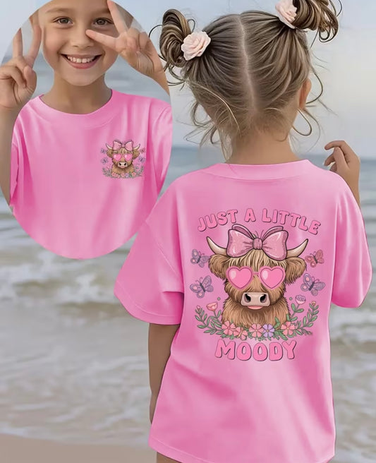 Girls' Short-Sleeve T-Shirt "JUST A LITTLE MOODY"