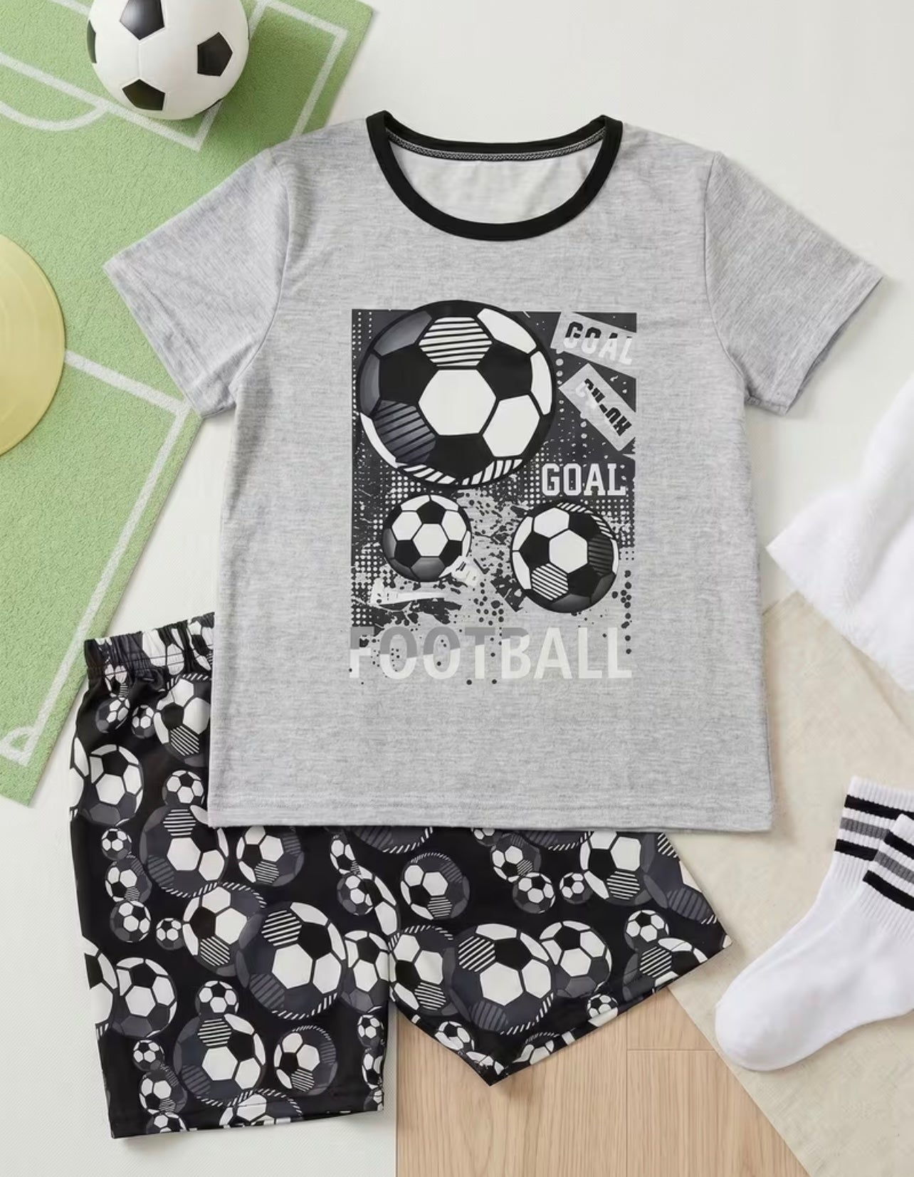 Boys Summer Football Short Set