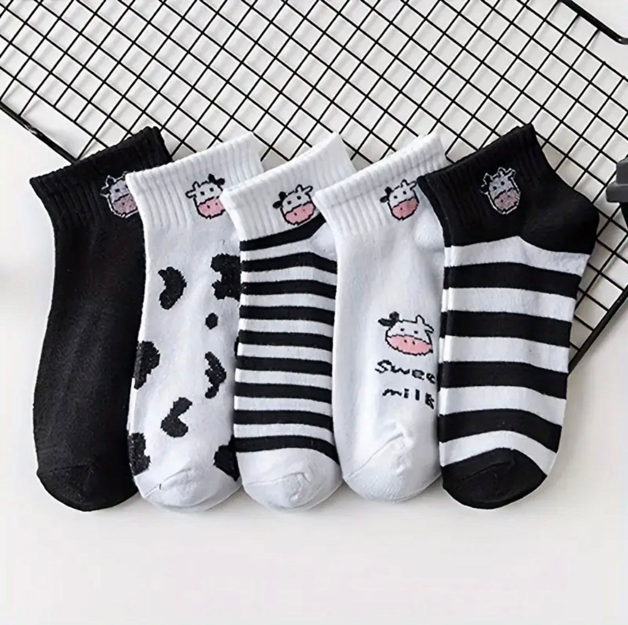 5pc Cow socks