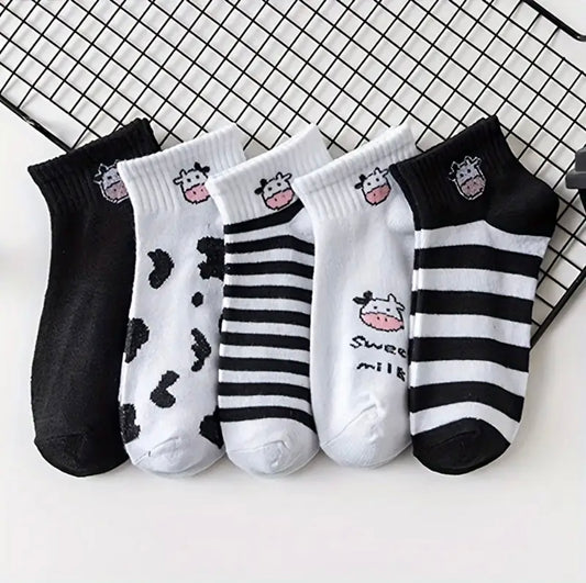 5pc Cow socks