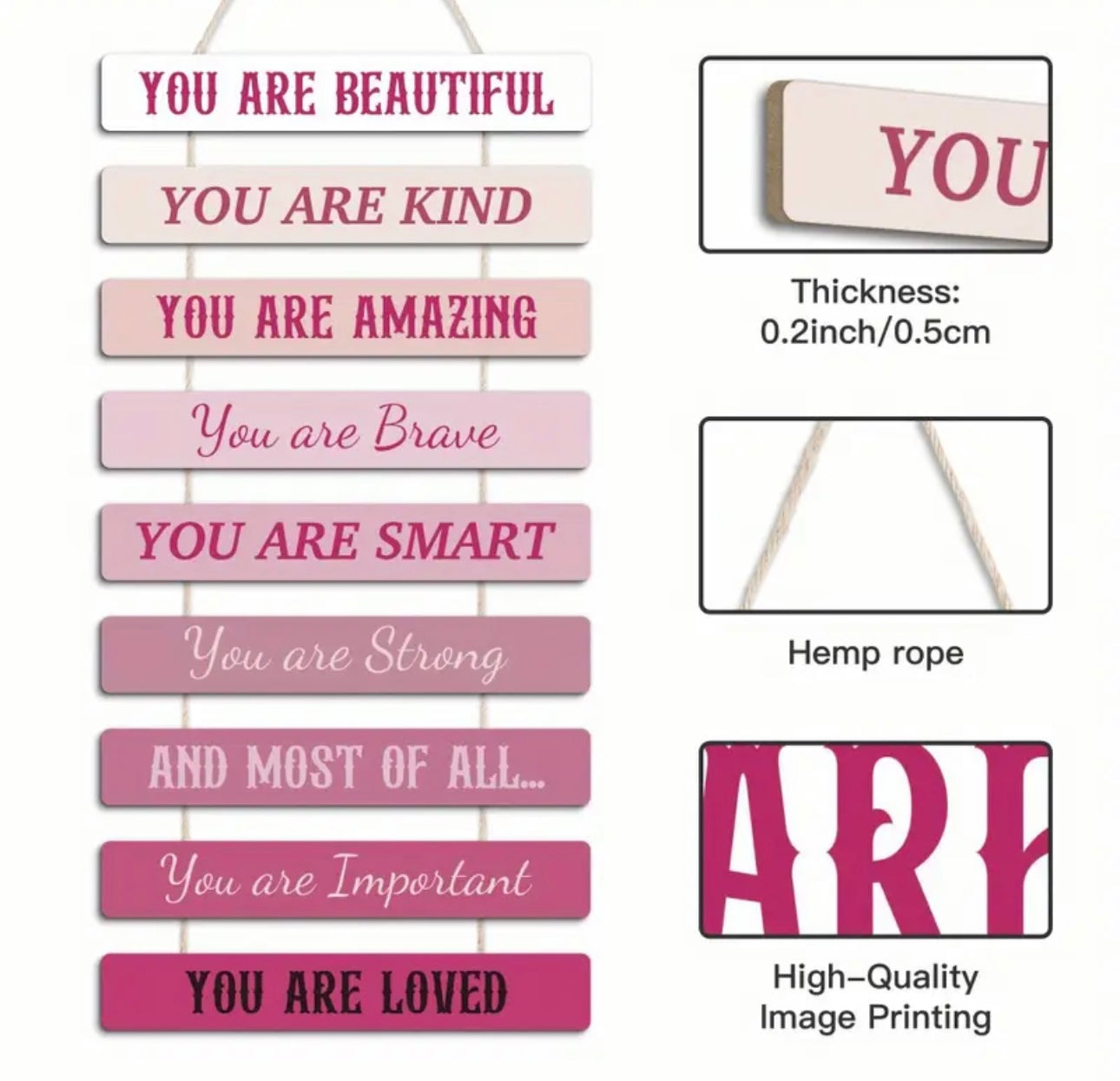 Positive Wooden Hanging Sign