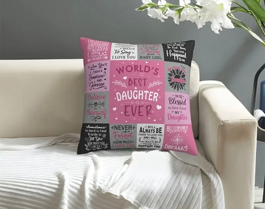 Worlds Best Daughter Cushion Cover
