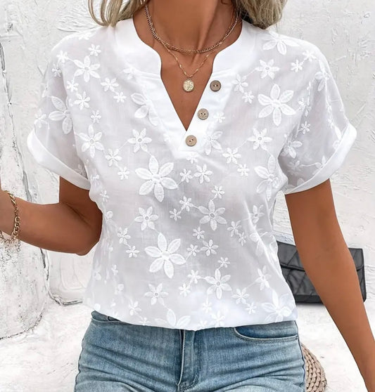 Women's Floral V-Neck Blouse