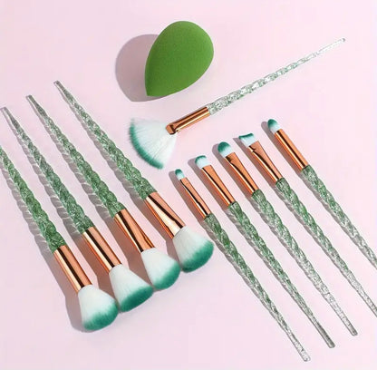 10pcs Crystal Wand Makeup Brush Set