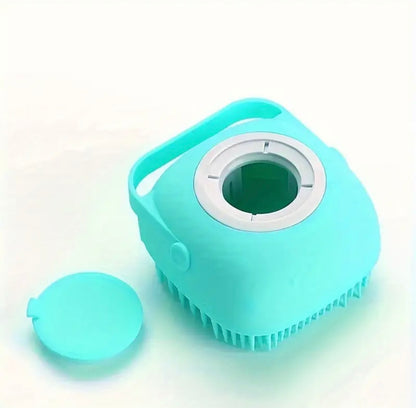 Silicone Pet Grooming Brush with Shampoo Dispenser