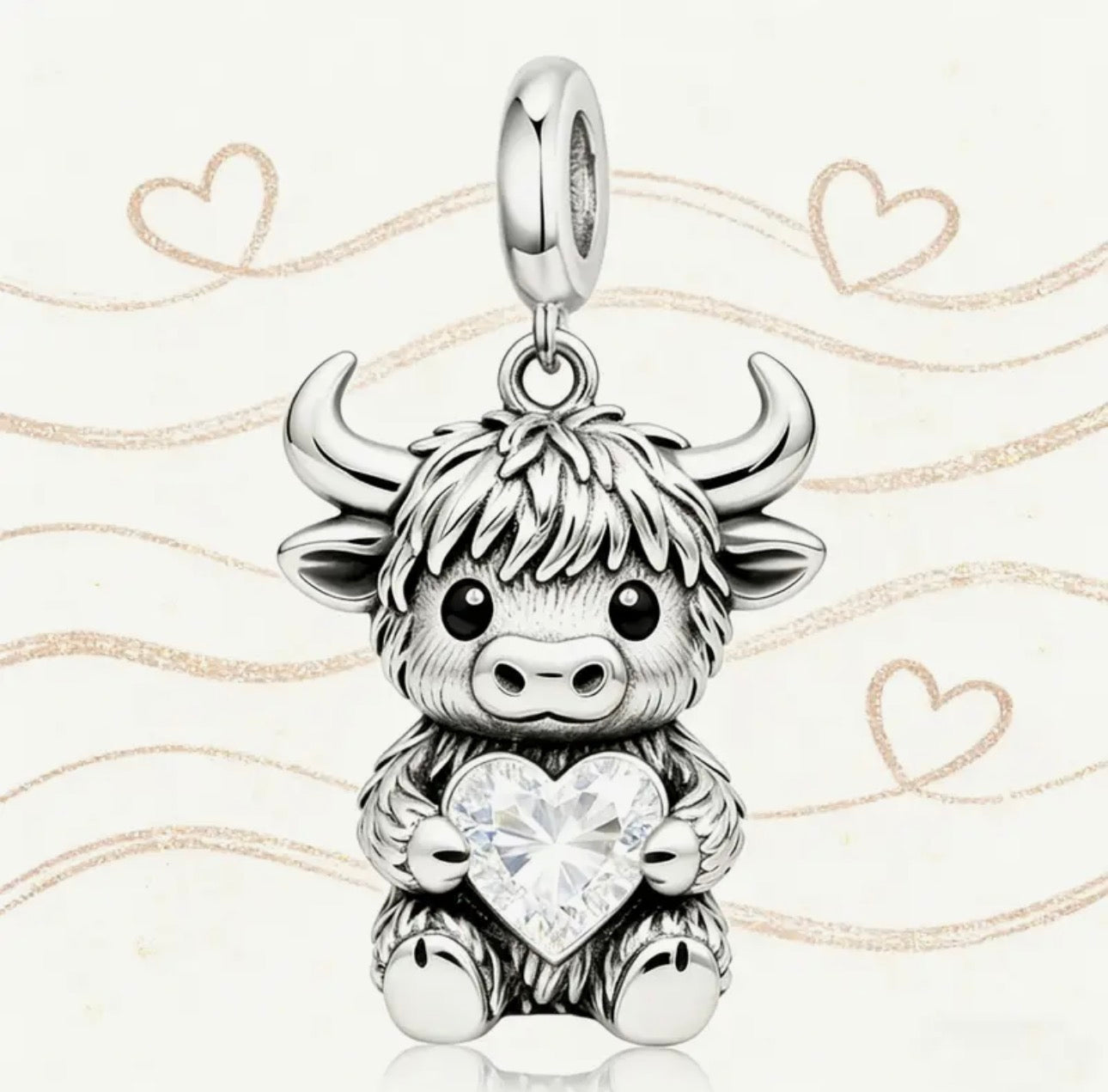 Highland cow charm