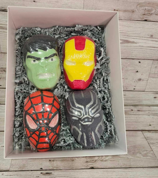 Superheroes Set of 4 Bath Bomb Gift Set