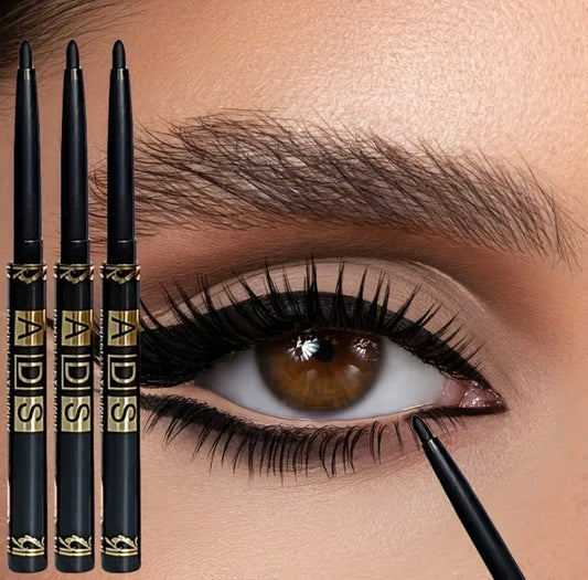 3Pc Black Eyeliner Pencil Waterproof