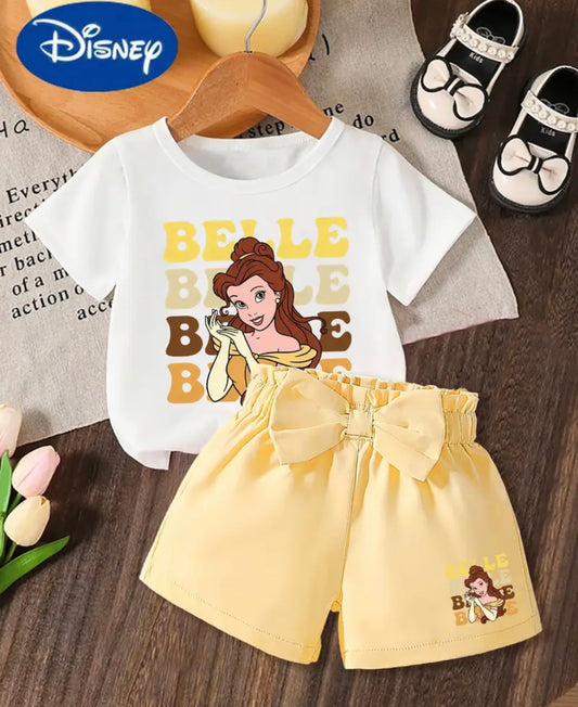 2pcs Disney Official Belle Princess Girls' Outfit