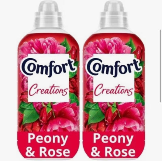 2 Packs x Comfort Perfume Creations Peony & Rose Fabric Conditioner (30 Washes Each)