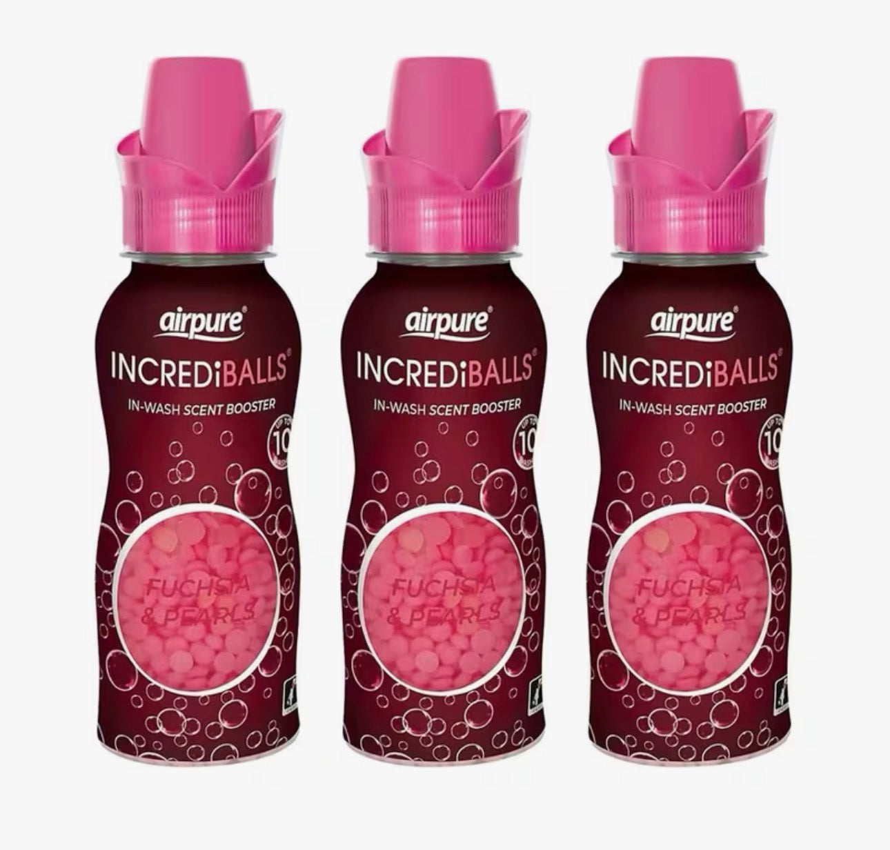 Pack of 3 Airpure Incrediballs In-wash Scent Booster Fuchsia & Pearls