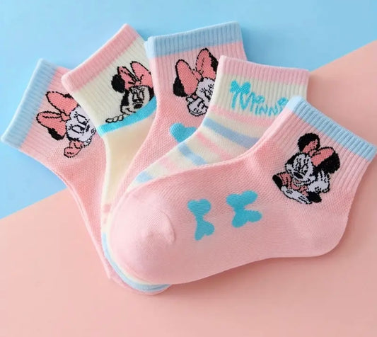 Girls Minnie Mouse 5Pc Socks