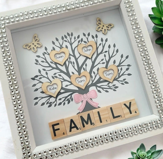 Personalised Scrabble Letter Family Tree