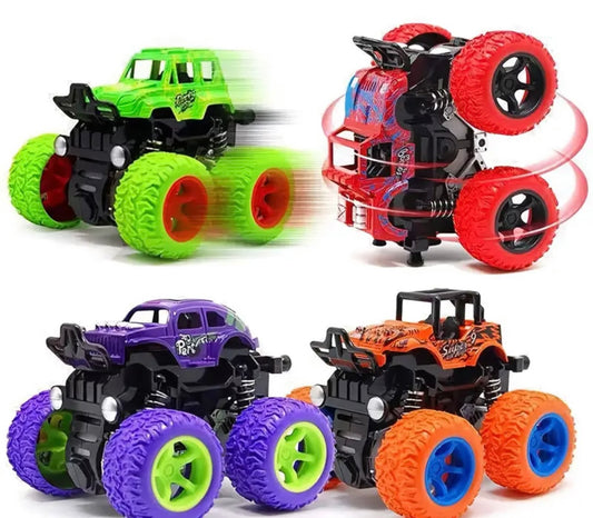 4Pc Push & Go Monster Trucks