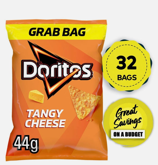 Doritos Tortilla Chips Tangy Cheese Sharing Snacks 32 Bags x 44g
