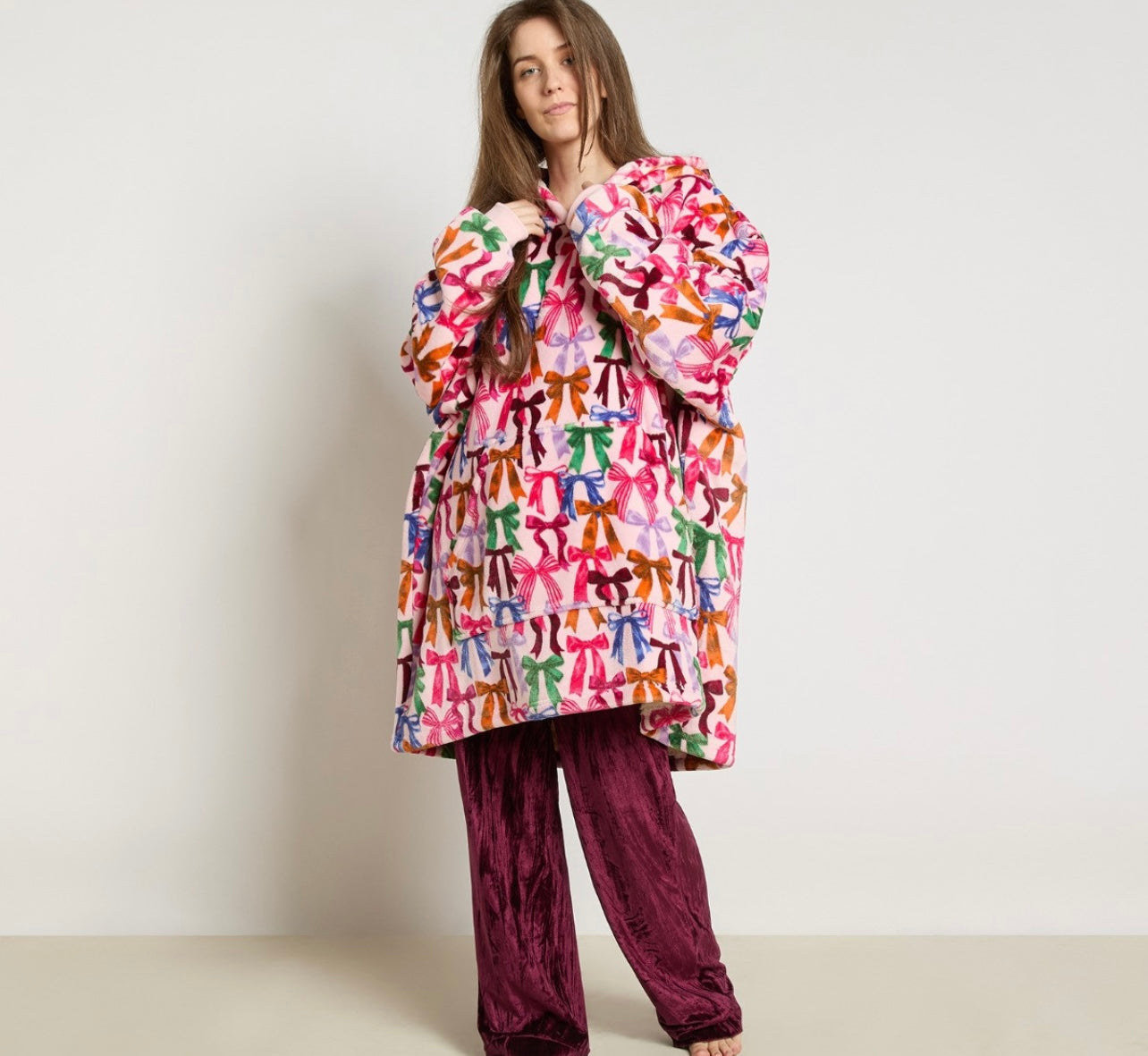 Multi Bow Print Hoodie Blanket - PRE-ORDER